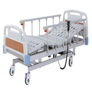 ELECTRIC BED 4 FUNCTION ALUMINUM SIDE RAIL WITH MATTRESS & FOOD TABLE & I.V STAND