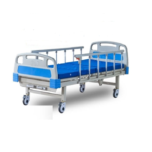 MANUAL BED ALUMINUM WITH MATTRESS & FOOD TABLE & I.V STAND 